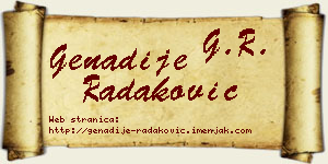 Genadije Radaković vizit kartica